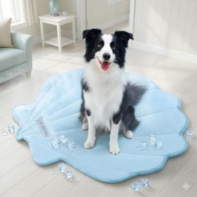 Dog Cooling Mat, Washable Pet Cooling Mat,X-Large  55" x 45" Thick & Durable Large Cooling Mat for Dogs (Color: Blue)