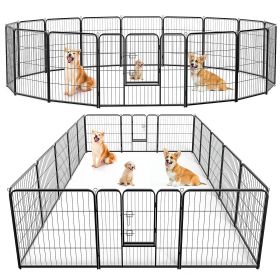 Dog Playpen Indoor Fence Height Metal Exercise Pen with Door Small Puppy/Medium/Large Dogs Animal Pet for Outdoor, Garden, Yard (size: 40S/16P)