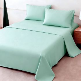 4pcs ultra-soft 85g sheet and pillowcase set, soft solid color, machine washable, suitable for all seasons, Christmas comfortable bedding set (Color: lake blue, size: full(53.94''*74.8''))