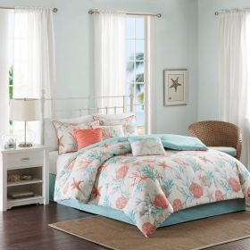 7 Piece Cotton Sateen Comforter Set (Color: as pic)